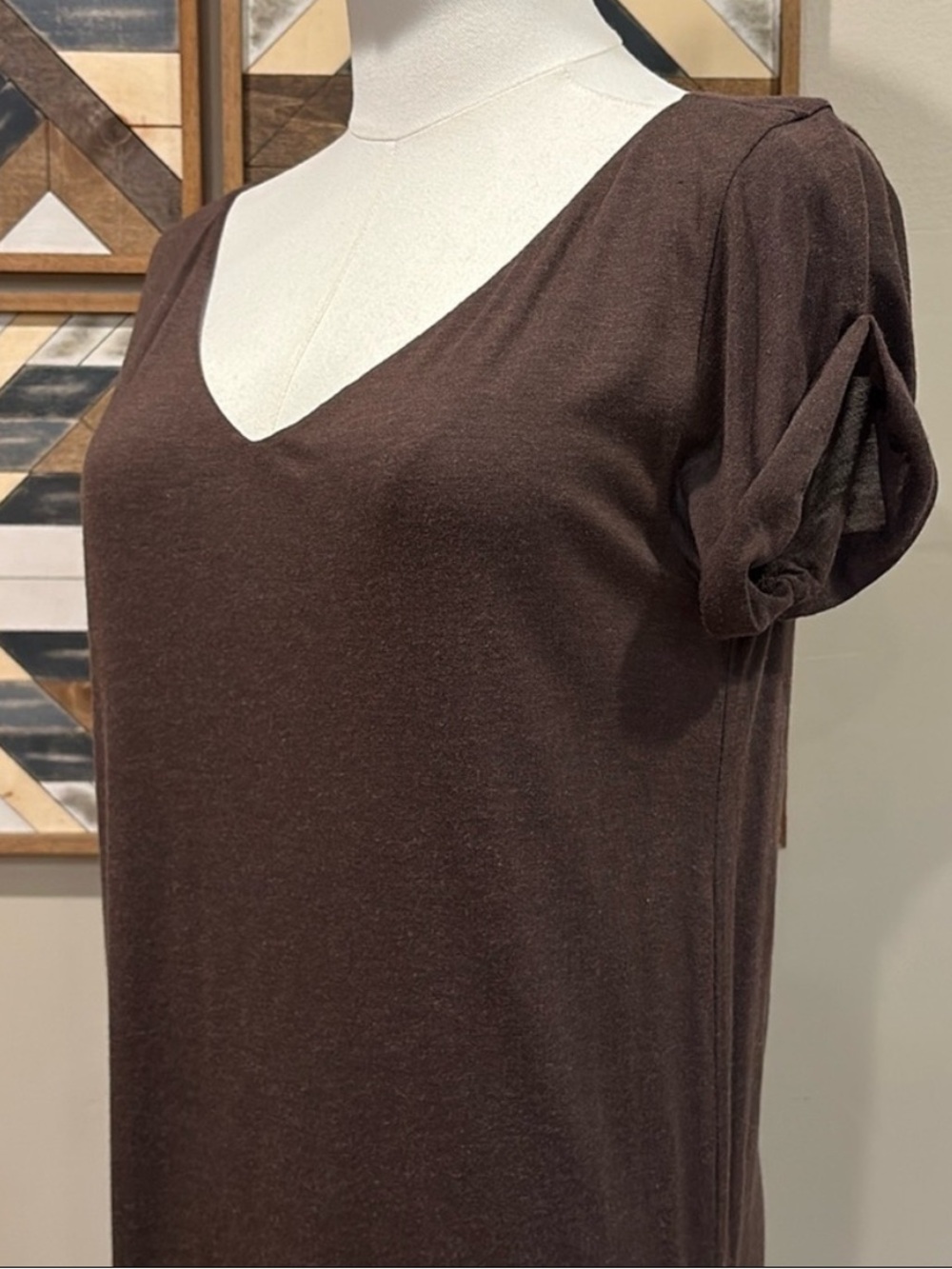 Vintage Ralph Lauren Y2K V-Neck Jersey Wool Modal Maxi Dress Small NWT - Picture 6 of 13